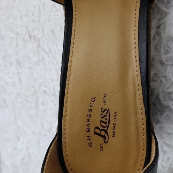 G.H. Bass & Co. Penelope Black Open Toe Ankle Strap Block High Heel Sandal Shoe - Picture 9 of 15